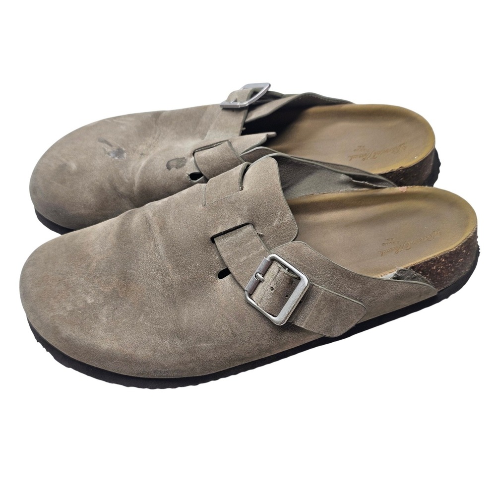 Universal Thread Womens Taupe Faux Suede Buckle Slip On Mules Clogs Size‎ 8